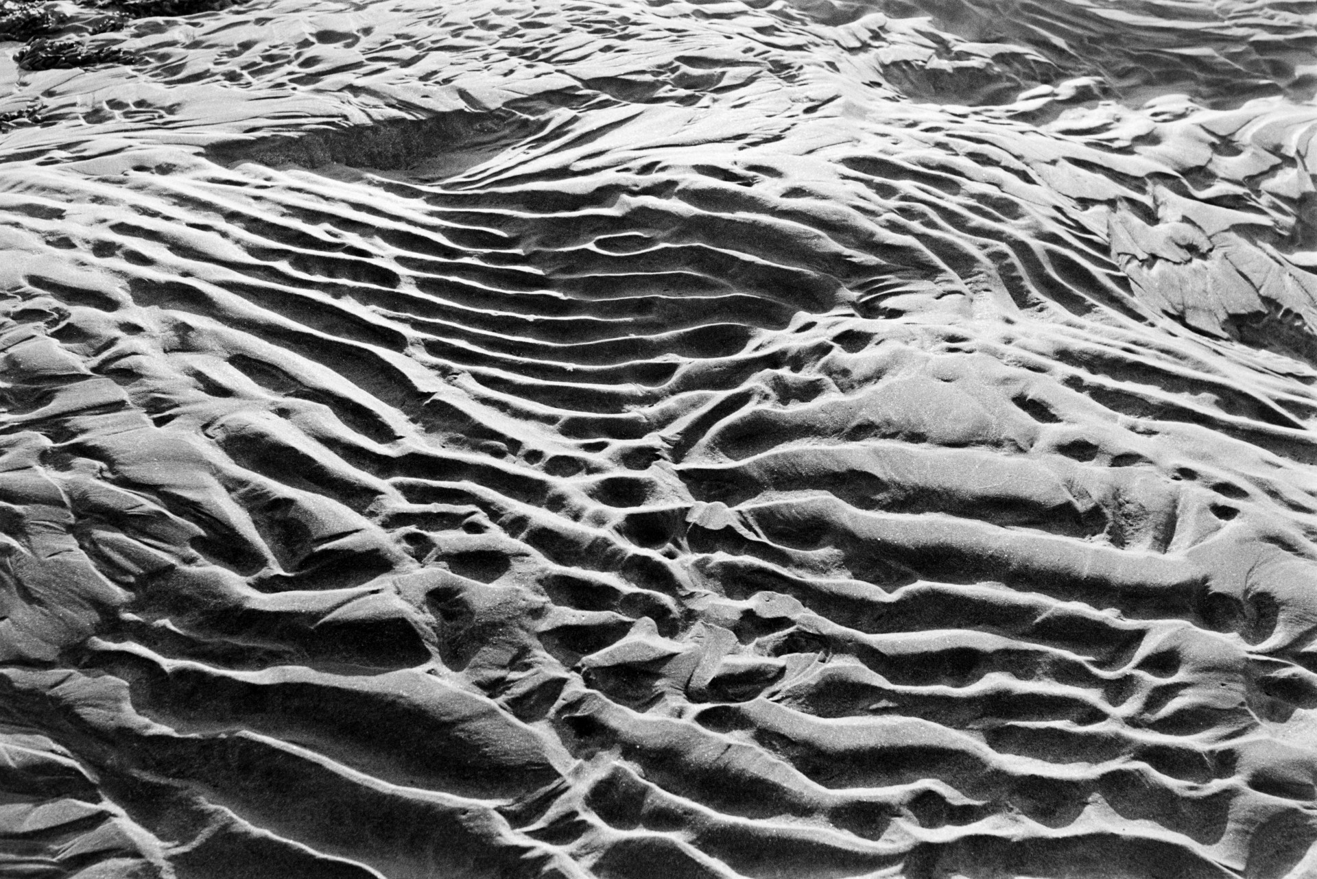 Ripples left in the sand on the beach by the tide at Westward Ho!