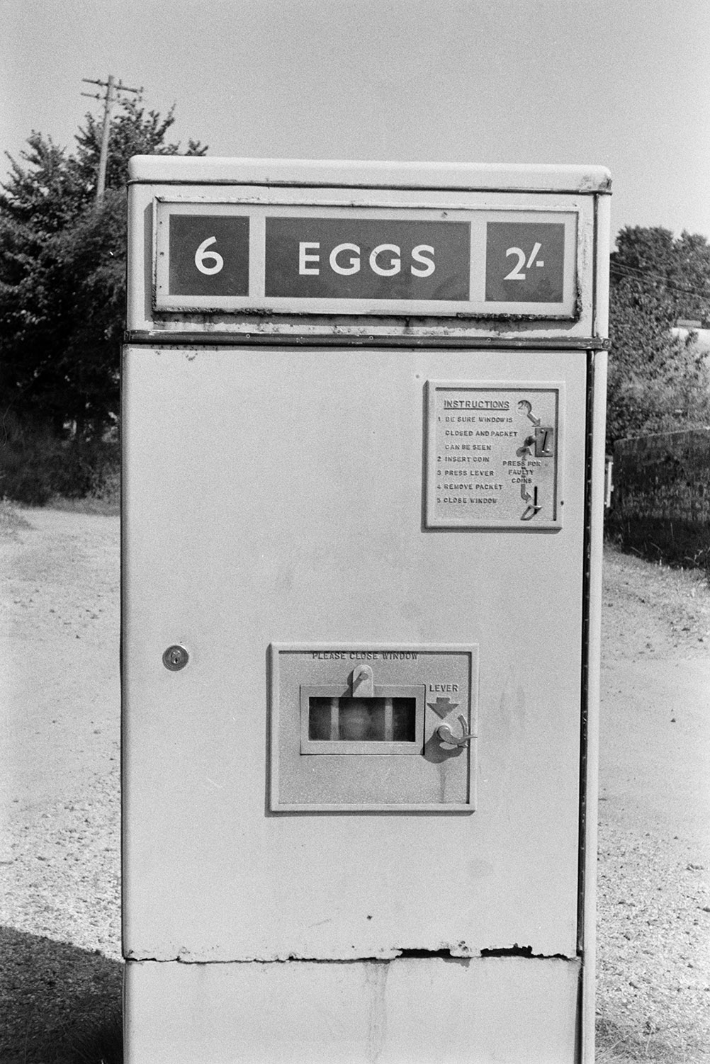 An egg vending machine at Chapelton Railway Station.