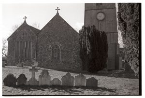 Burrington church by James Ravilious