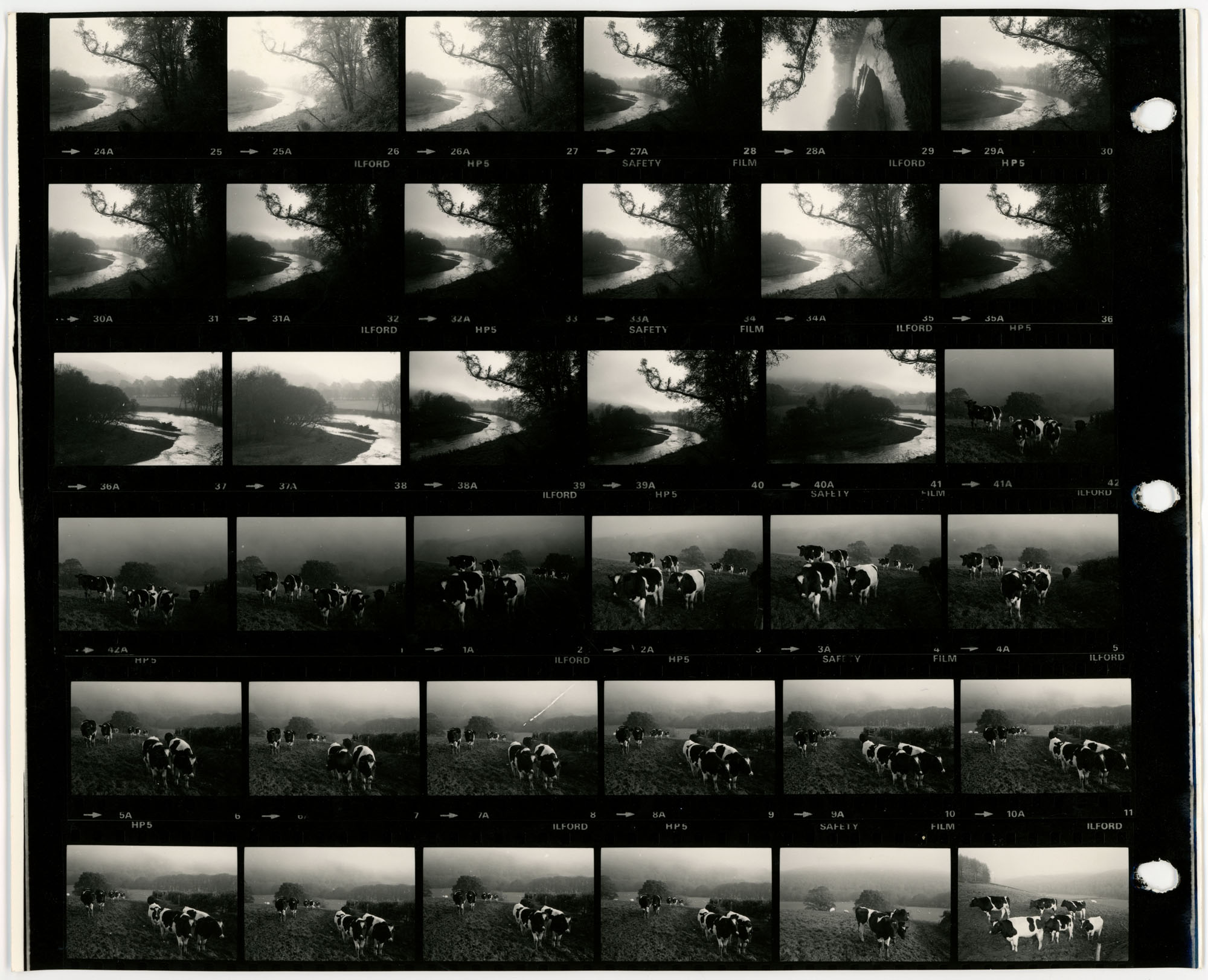 Negative numbers 24A-42A and 0-16A.These frames are all duplicated on contact sheet RAV/02/1159/2.