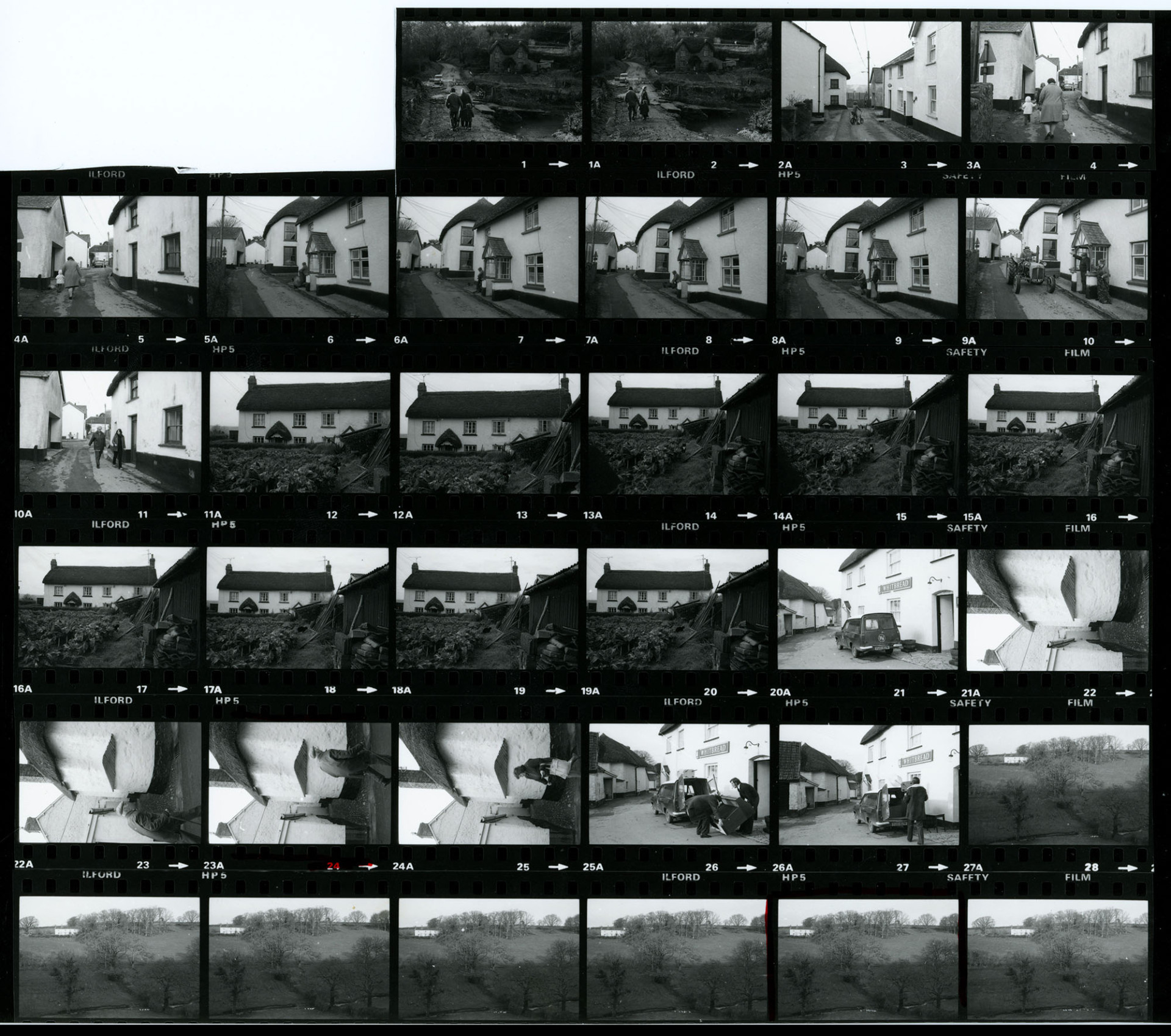 This contact sheet is in two parts. Both parts are shown on the same digital image. 
Part 1: Negative numbers 1-34.
Part 2: Negative numbers 36-41.